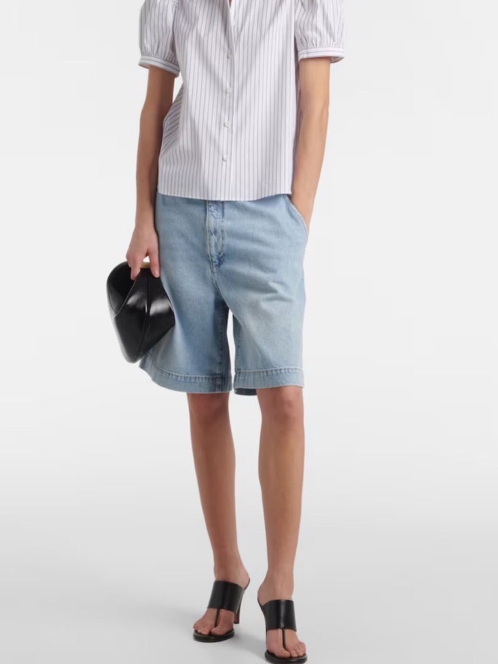 NEW FRAME The Trouser Shorts. Denim Bermuda Shorts.  100% Cotton. Size 27